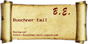 Buschner Emil névjegykártya